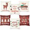 Set of 6 Christmas Throw Pillow Covers 18x18”, Red Plaid Farmhouse Holiday Décor